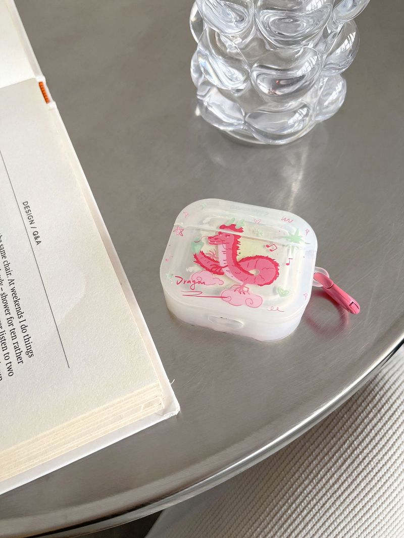 Pink Dragon for airpods 3 protective case pro2 Bluetooth 1/2 generation earphone case Chinese style_voghion.com