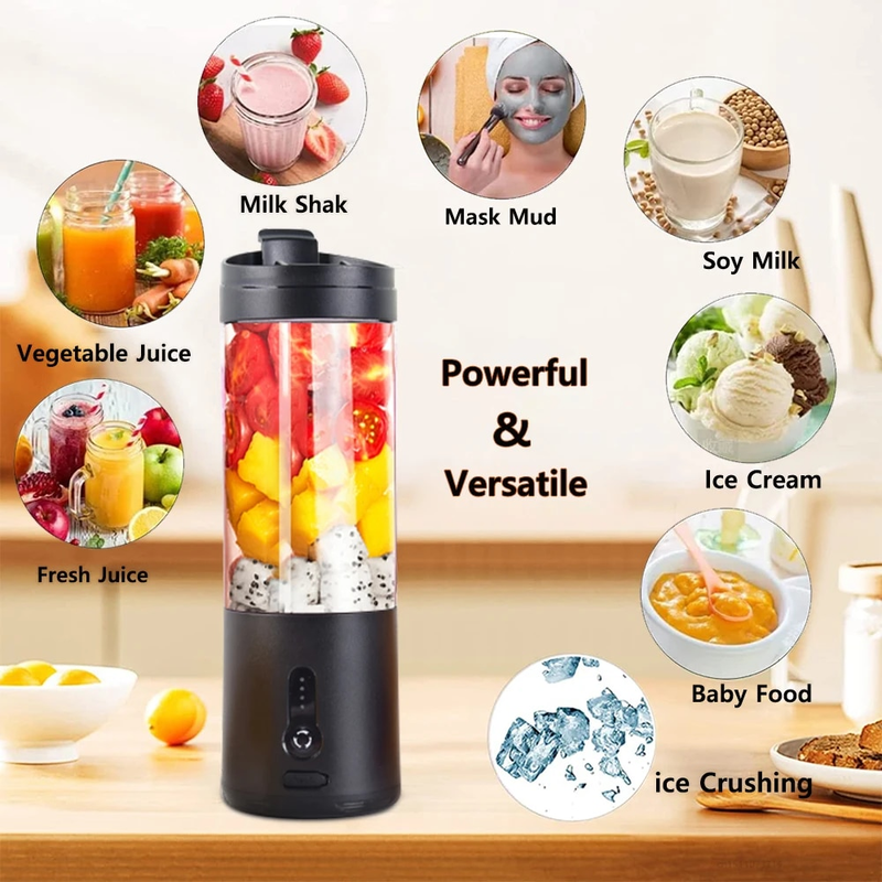 Taşınabilir Blender Mini Elektrikli Meyve Sıkacağı Mikseri USB Şarj Edilebilir Smoothie Portakal Taze Meyve Suyu Blender Taşınabilir Blender Şişe_voghion.com