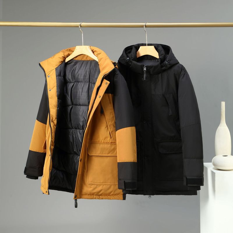 Bergsteigen-Outdoor-Baumwollmantel mit bedrucktem großem Pelzkragen für Herren_voghion.com