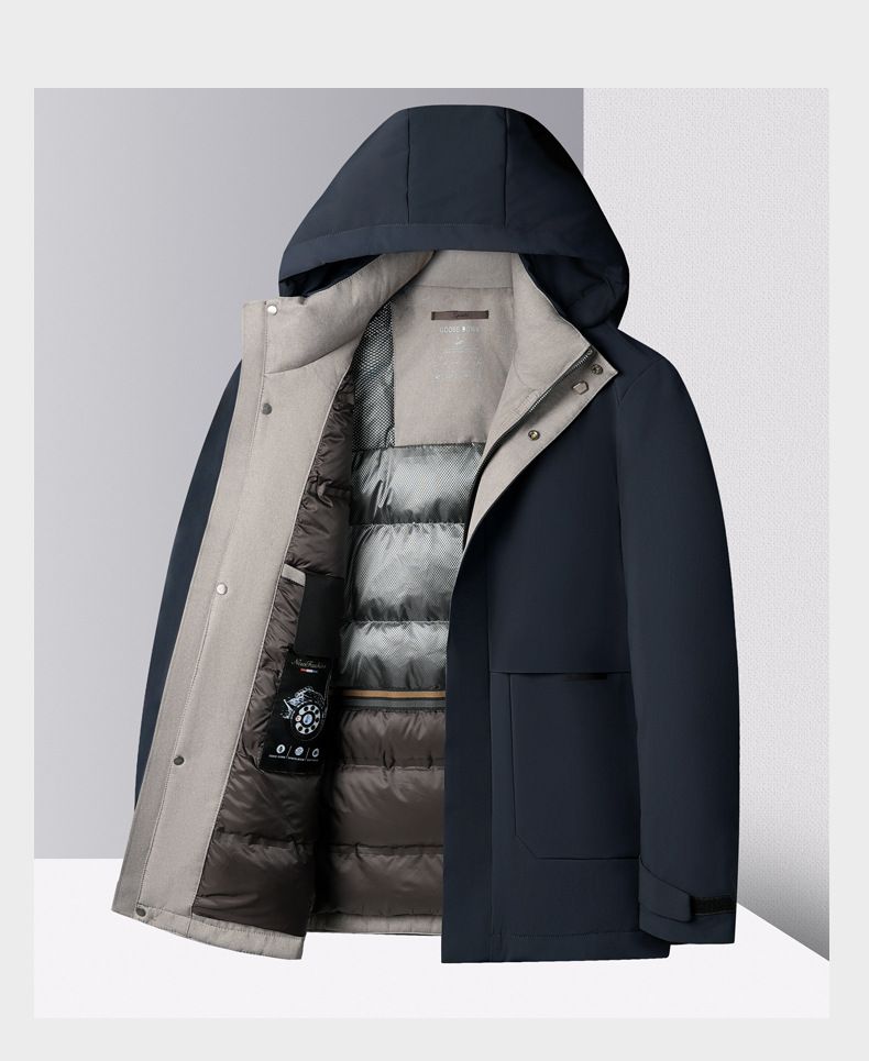 Herrenbekleidung Premium Herren Daunenjacke mit abnehmbarer Kapuze – Wasserdichter Wintermantel für Business & Freizeit mit 800er Füllkraft aus weißen Gänsedaunen_voghion.com