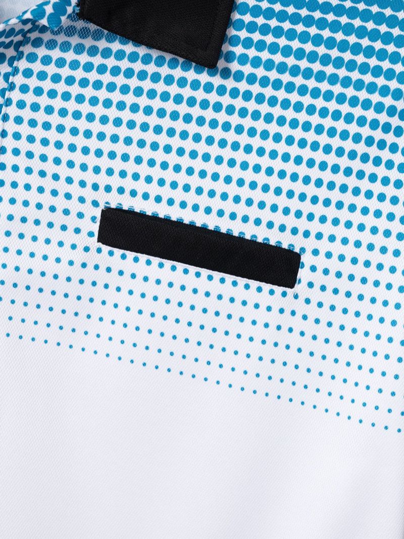 001 European And American INS Cross-Border Summer Gradient Print Polka Dot Short Sleeve Men's Sports Polo Shirt_voghion.com