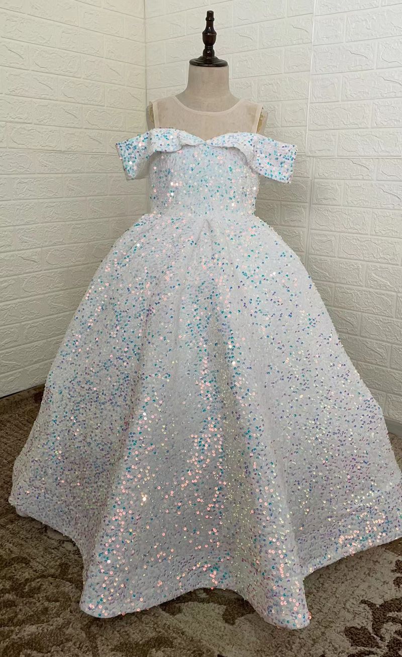 Sparkly Princess Dress With Puffy Skirt – Elegant Tulle Gown For Girls’ Parties, Pageants & Photography_voghion.com