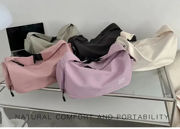 Sporttasche mit großem Fassungsvermögen, tragbar, mit Nass- und Trockentrennung, verstellbarem Schultergurt, Schwimm- und Fitnessrucksack_voghion.com