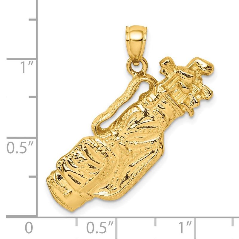 14K 2-D Golf Bag And Clubs Charm_voghion.com