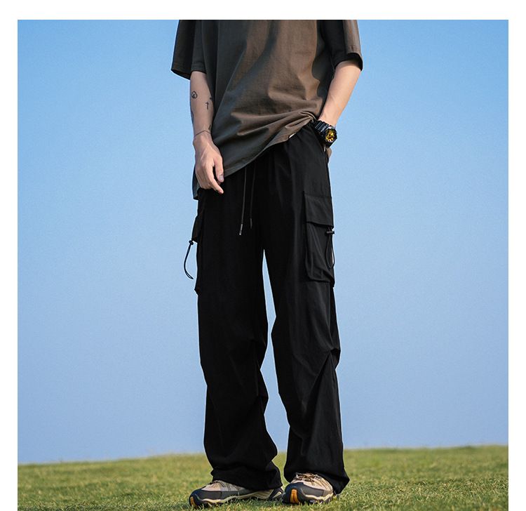 Men's Tactical Cargo Pants - Lightweight Quick-Dry Jogger Pants With Drawstring Ankle, Streetwear & Outdoor Utility Style_voghion.com
