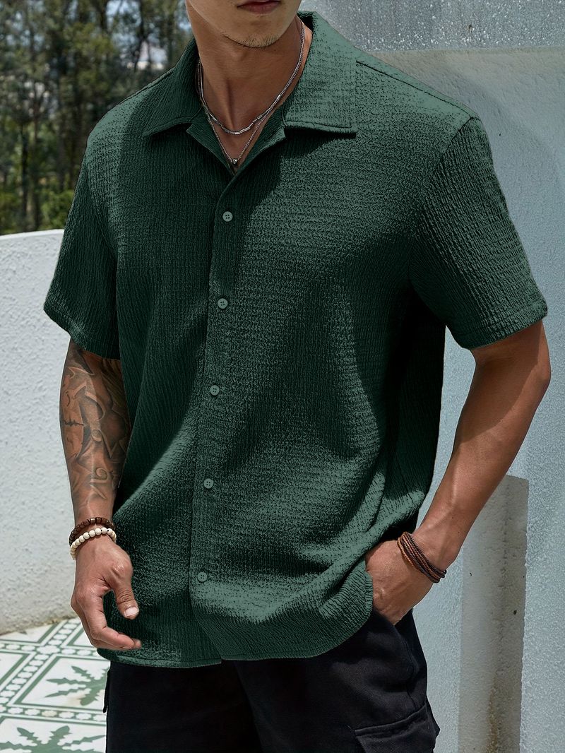 Shirt 2025 Summer New Collection Men's Solid Color Short_voghion.com