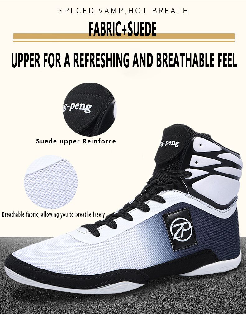 Chaussures de boxe professionnelles pour femmes, chaussures de lutte, chaussures d'entraînement de combat montantes, bottes longues, chaussures de frappe Muay Thai, Fitness Sanda_voghion.com