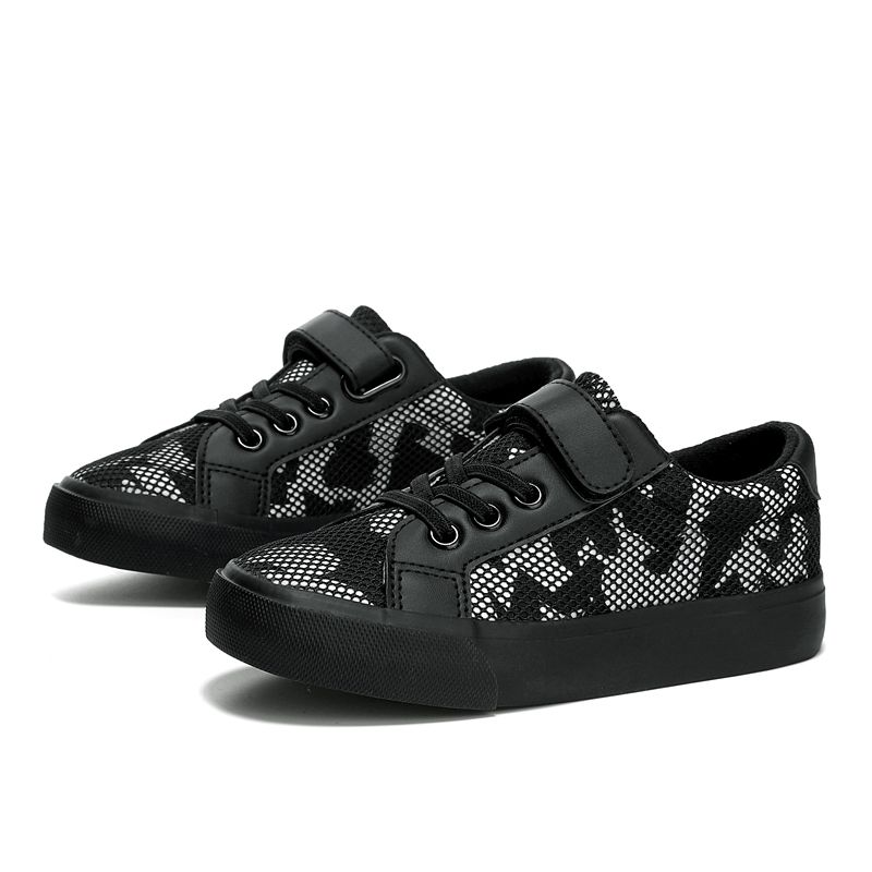 Schwarze Kinder Canvas Sneakers Atmungsaktive Neue Sportmode Kleinkind Mädchen Kinder Jungen Flache Schuhe_voghion.com