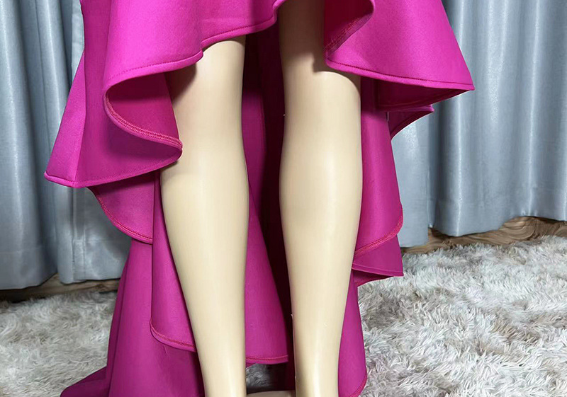 Women's solid color loose style evening dress slim long skirt_voghion.com