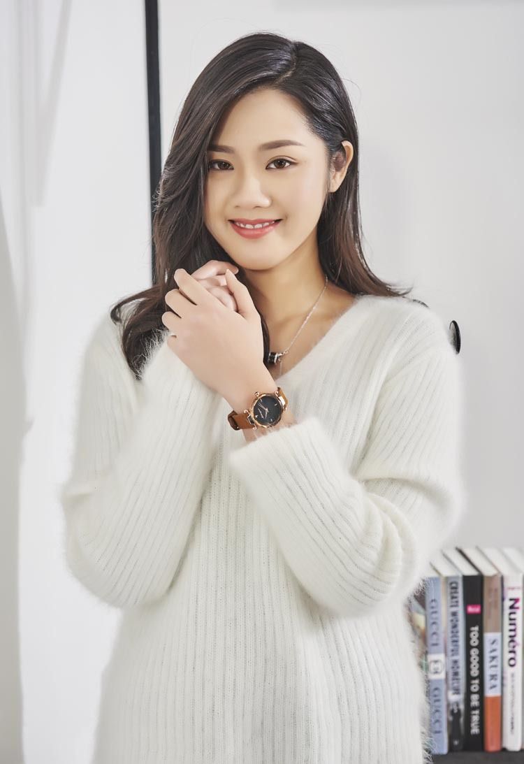 Orologio al quarzo impermeabile per studenti con conchiglia in oro rosa e quadrante in velluto e sabbia_voghion.com