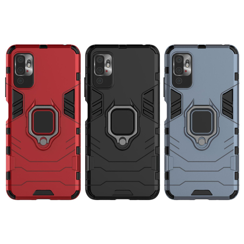 Für Xiaomi Redmi Note 10 10S 10T Pro Max 5G Hybrid Hard PC + Soft TPU Armor Anti-Drop Case Rotierender Ring Ständer Halter Co_voghion.com