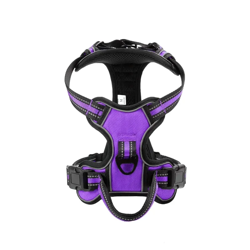Adjustable Nylon Reflective Soft Breathable No-Pull Dog Harness, Leash For Small, Medium, And Large Dogs By PawParty Store_voghion.com