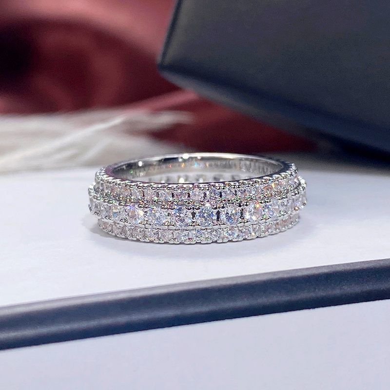 Women's Jewelry Ring, Exaggerated Luxury, Unisex Ring, Copper Plated Platinum Inlaid Zircon Jewelry_voghion.com