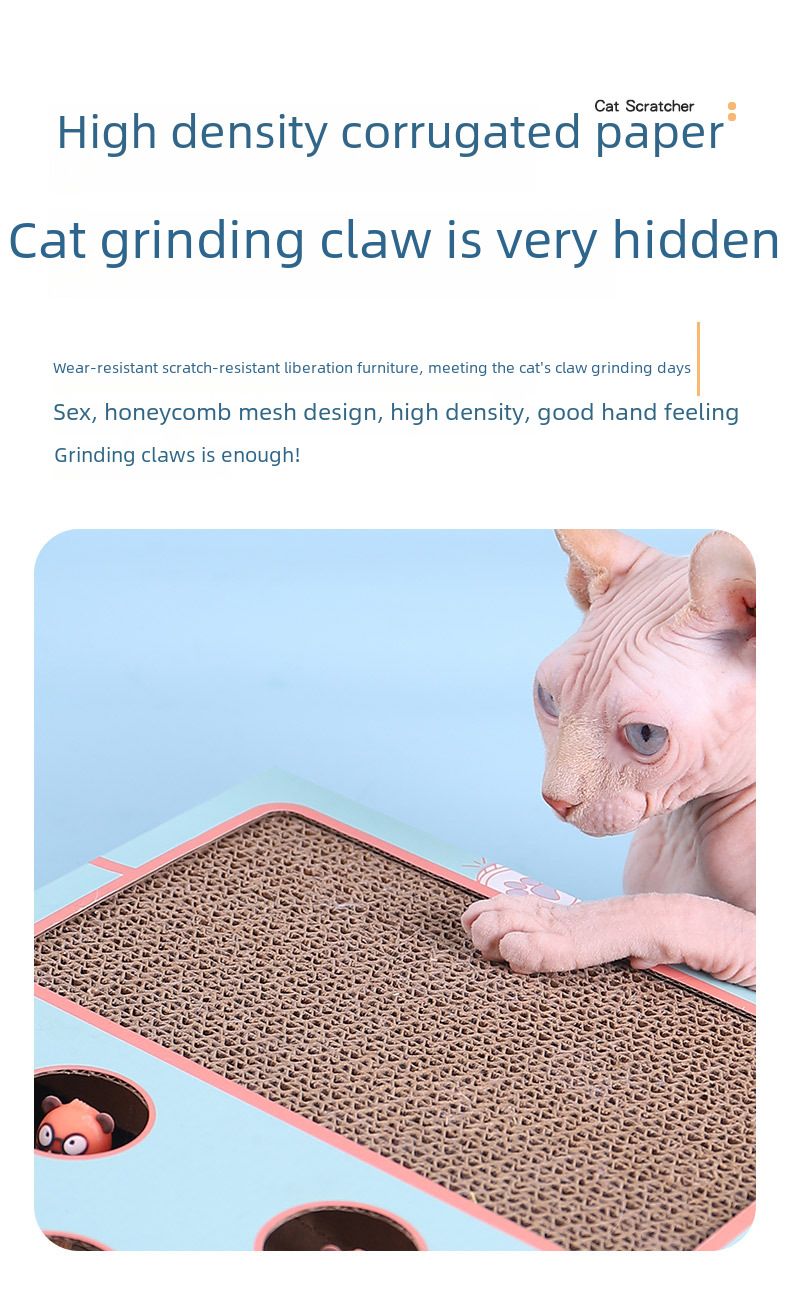 Giocattolo per gatti Whack-a-mole, tiragraffi in carta ondulata, giocattolo per gatti, giocattolo multifunzionale per gatti, accessori per gatti_voghion.com