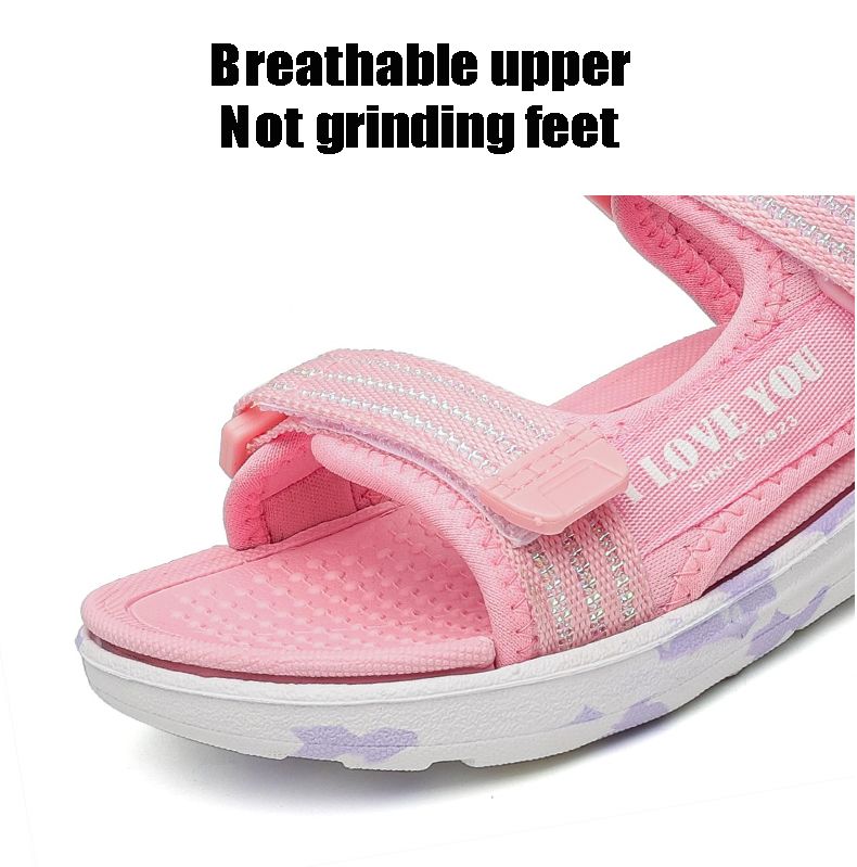 Sandalen Mädchen Weiche Sohlen Casual Schuh Modische Prinzessin Neue Blumen Rosa Flache Marke Rutschfeste Strand Schuhe Kinder_voghion.com