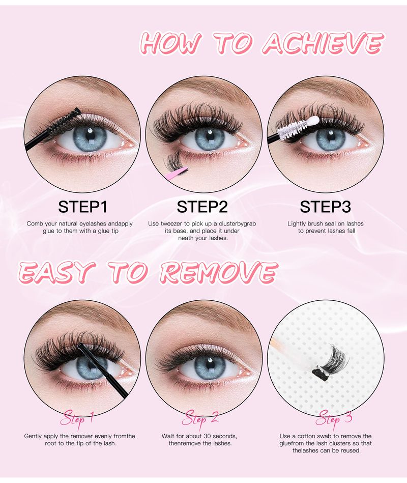 False Eyelashes Eyelash Book DIY Segmented Eyelashes False Eyelashes D Curve Thick Curling 30D40D60D Single Cluster Hair_voghion.com