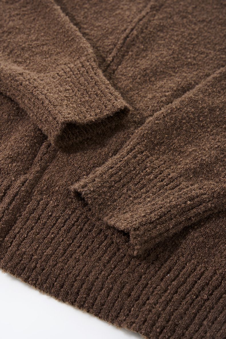 Vintage-Pullovermantel mit Zopfmuster für Herren – Klassischer adretter Cardigan mit hohem Kragen für den Winter, warmer und stylischer Pullover (Beige, Pariser Grau, Ebenholzbraun)_voghion.com