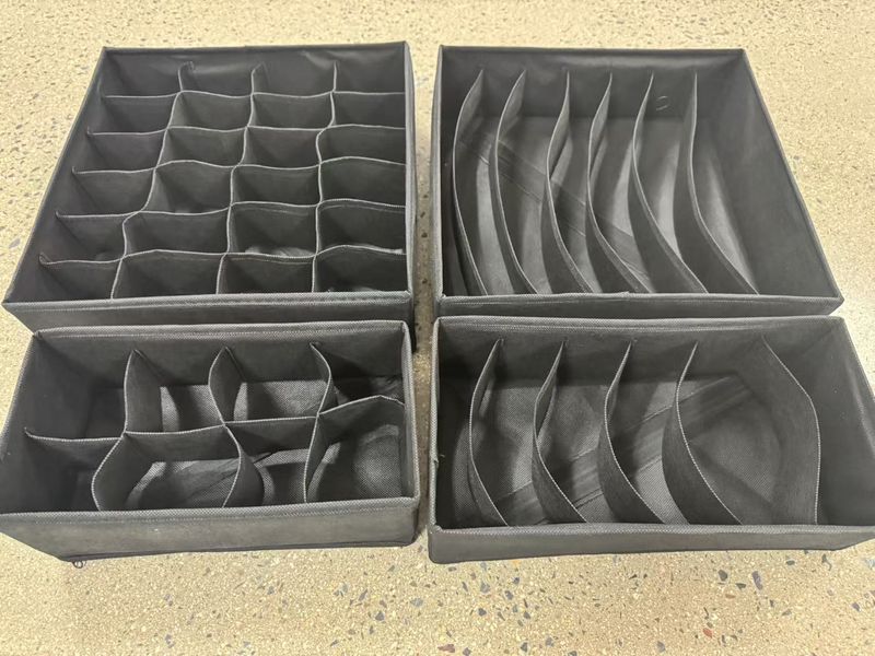 Scatola portaoggetti pieghevole in tessuto per calzini e biancheria intima, con cassetto, per la casa, con scomparti_voghion.com