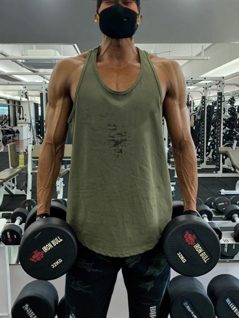 Muscle Trendy Loose Racerback Quick-Dry Running Gym Top Brothers Sports Fitnessbekleidung Trainingsweste für Männer_voghion.com