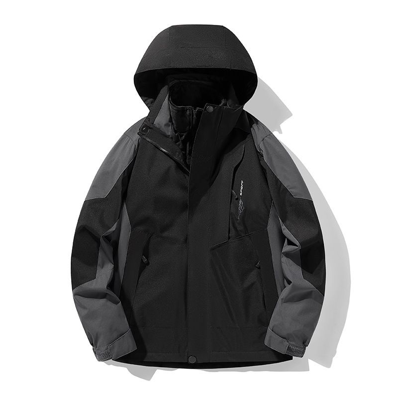 Zweiteiliges Jackenset für Herren, 3-in-1-Fleecefutter, ultraweich, kann alleine getragen werden, winddicht, regendicht,_voghion.com