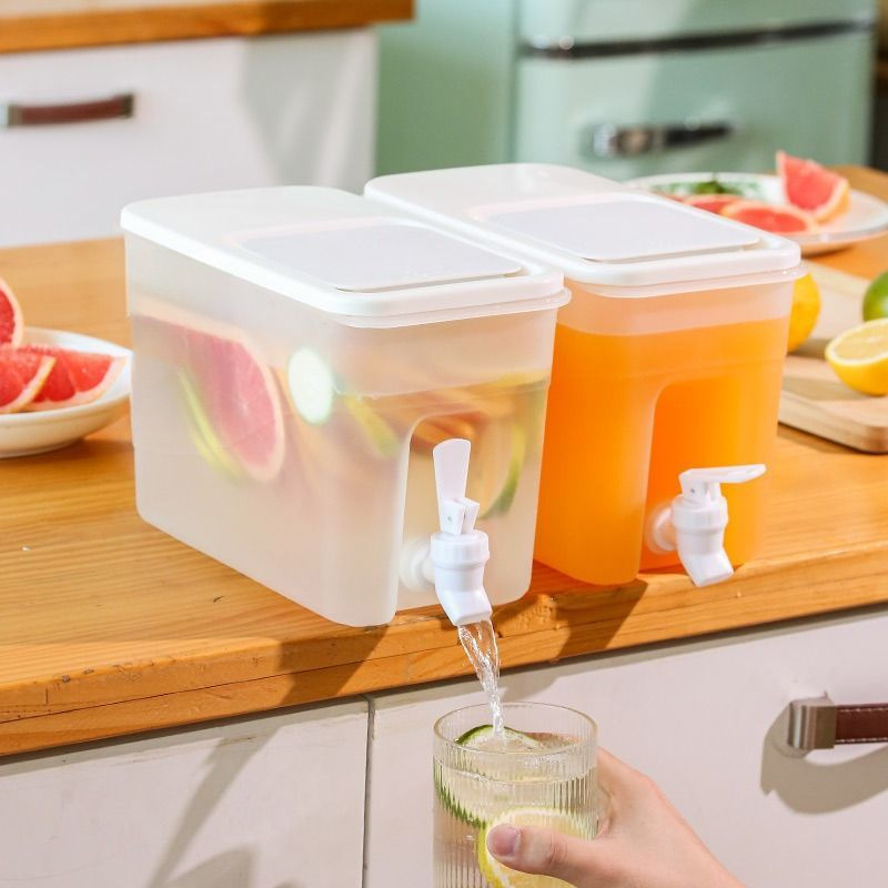 4L Refrigerator Water Bottle Summer Large Capacity Fruit Tea High Temperature Resistant Outdoor Cold Drink_voghion.com