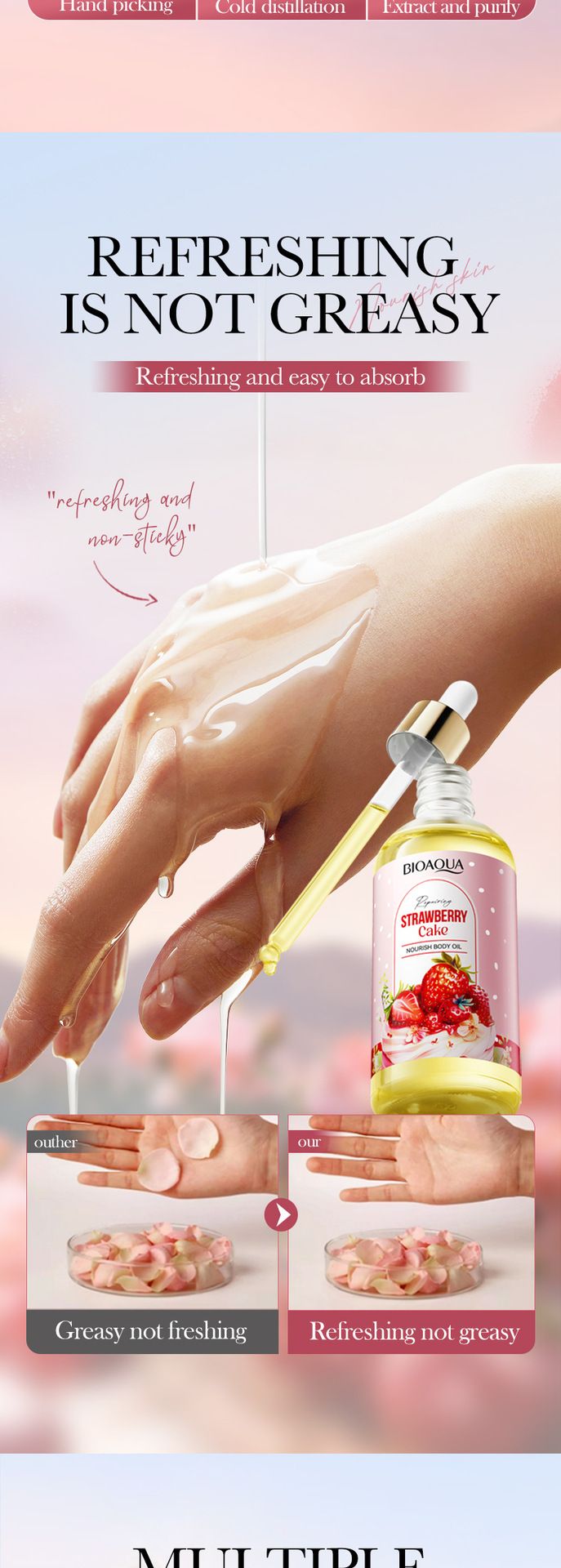 Full English Strawberry Cake Nourishing Body Oil BIOAOUA Moisturizing Skin Essence_voghion.com