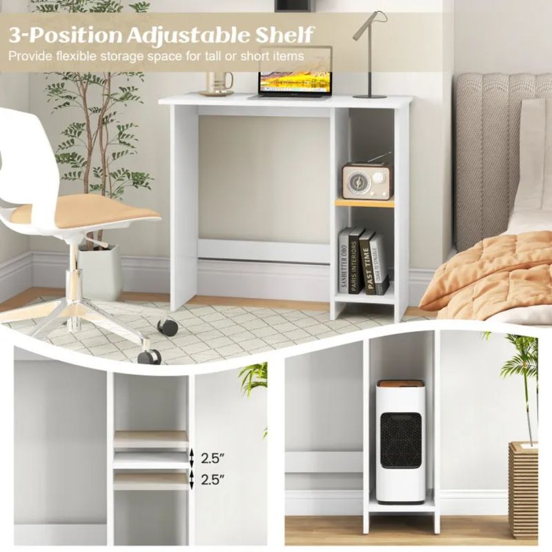 Desk With And Adjustable Storage Shelf Computer Small_voghion.com