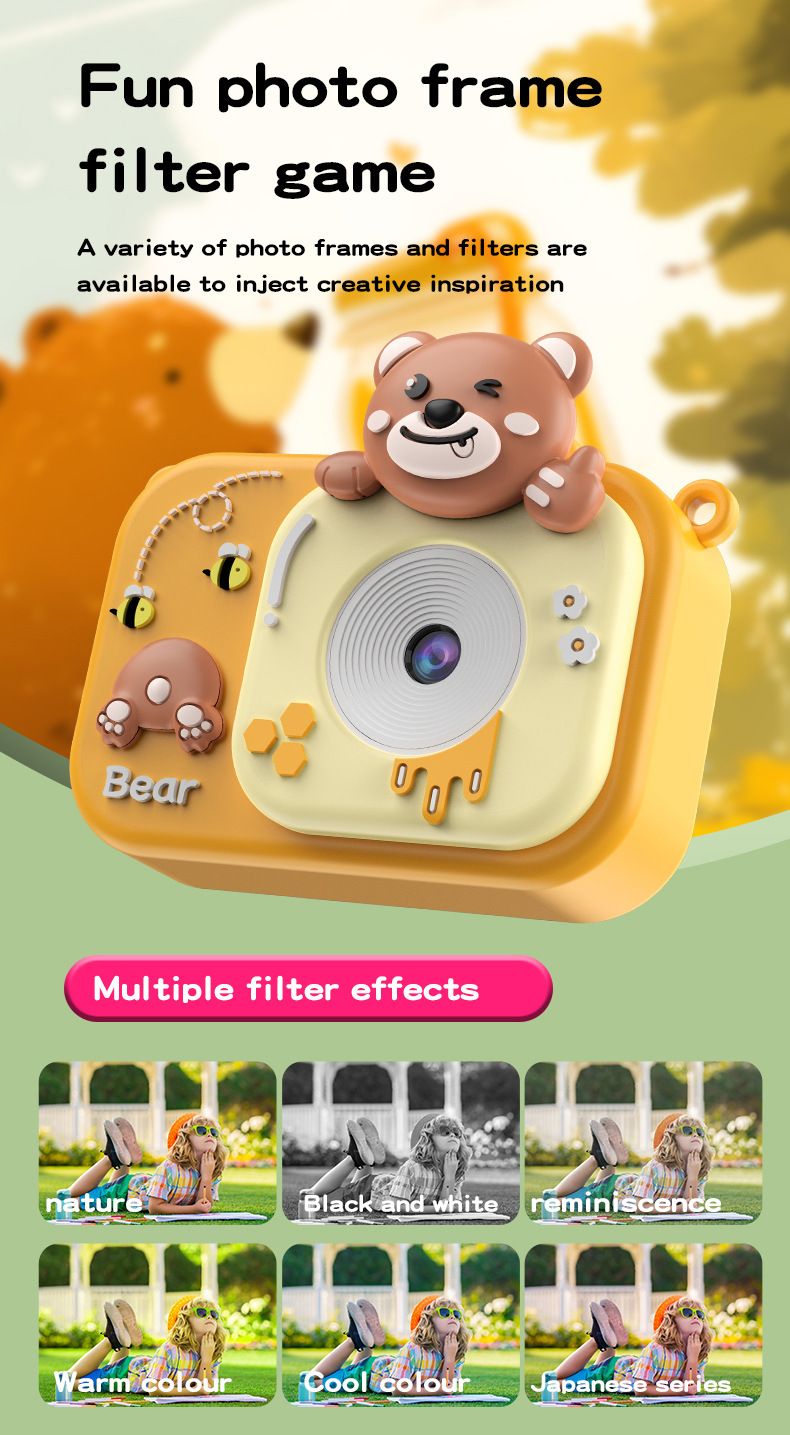 【High Quality】 New Children's Wih Fron And Rear Dual Cameras, Caroon Camera Oy, High-Resoluion, Phoo-Aking, Shockproof, Baby_voghion.com