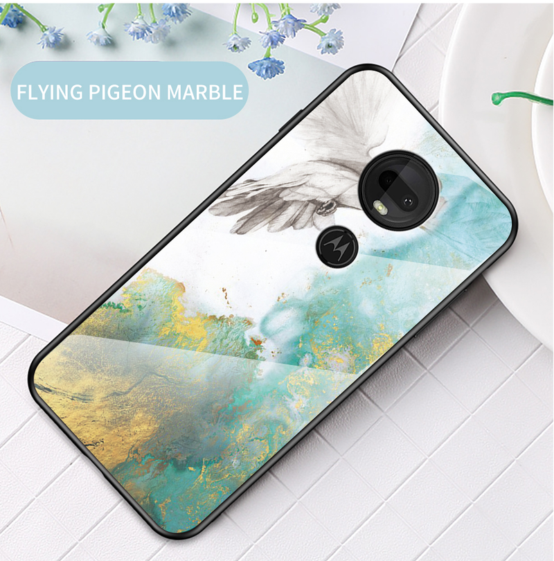 Marmor glas tilfældet For Motorola G7 G8 Play Plus hærdet glas telefon Cover til Moto G8 G7 Power One_voghion.com