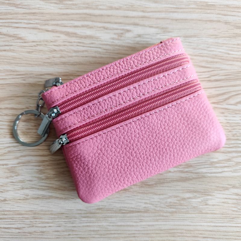 Beliebte Leder-Geldbörse für Damen, Haushalts-Reißverschluss, Schlüsseltasche, multifunktionale Kartentasche, Münzgeldbörse_voghion.com