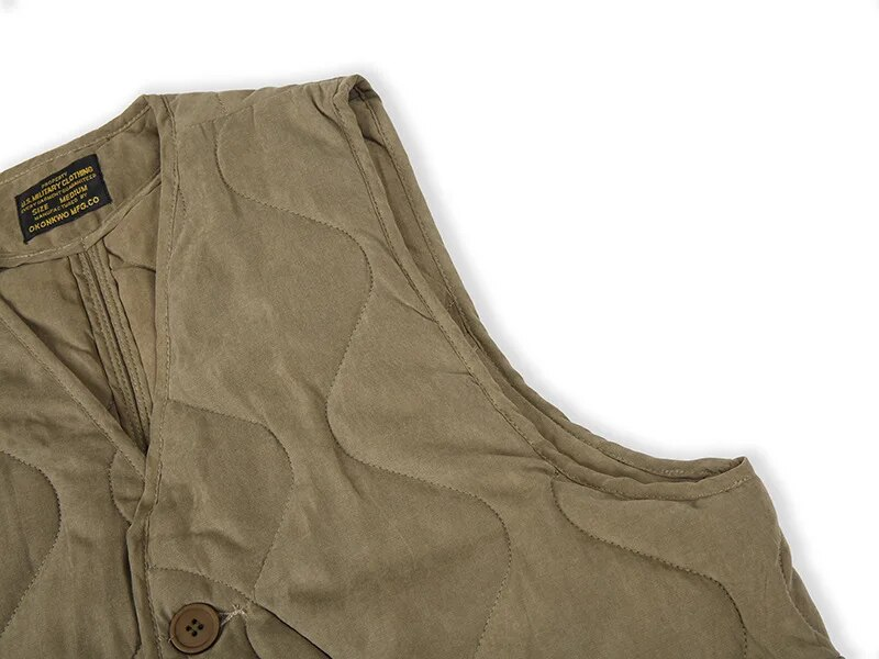 Chaleco de otoño-invierno para hombre, chaqueta gruesa y cálida sin mangas, cortavientos, chaleco interior acolchado de algodón para hombre, chaleco de color sólido con cuello en V para hombre_voghion.com