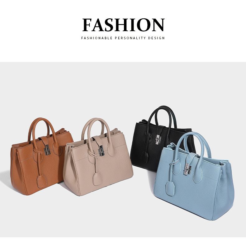 Vintage-inspirierte Tragetasche mit großem Fassungsvermögen. Stilvolle, vielseitige Handtasche mit Schlossverschluss, mehreren Taschen, perfekt für Arbeit, Reisen und den täglichen Gebrauch_voghion.com