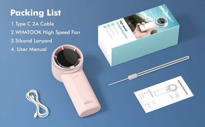 10H Mini Handheld Fan - High Speed USB Rechargeable_voghion.com
