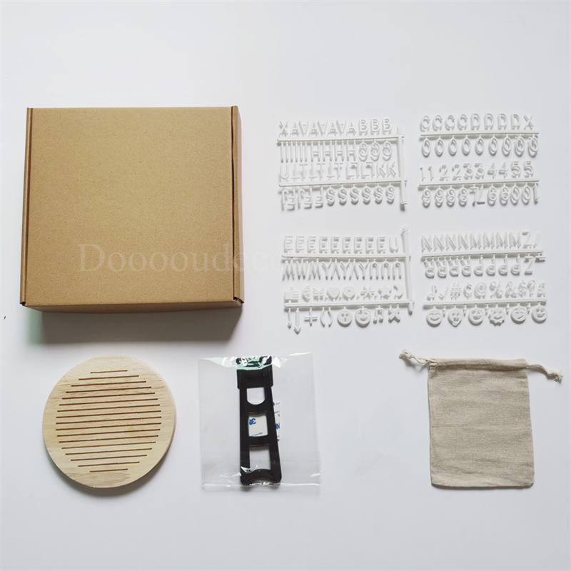 Oak Letter Desktop Circular Message Board Children's Room Photography Prop Decoration_voghion.com