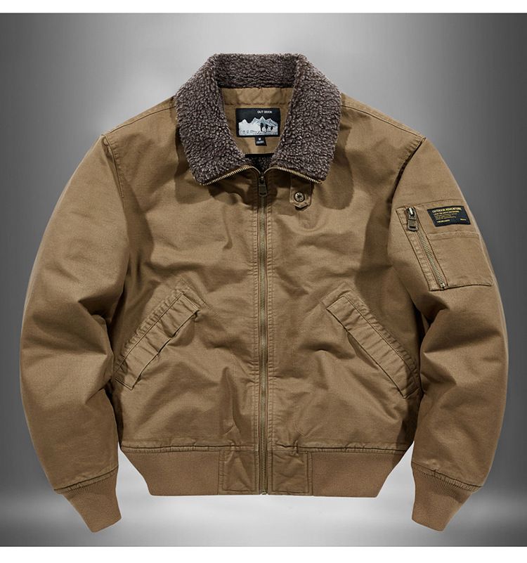 Cappotto invernale in lana d'agnello da uomo, vestibilità ampia, con collo alto, fodera in pile, caldo cotone 6181_voghion.com