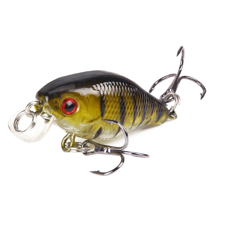 Lure Bait Rock Fat Man 4cm/4,6g Sort Tre Kroge Plastic Simulering Fiskeagn Hard Bait Bait Fiskeudstyr_voghion.com