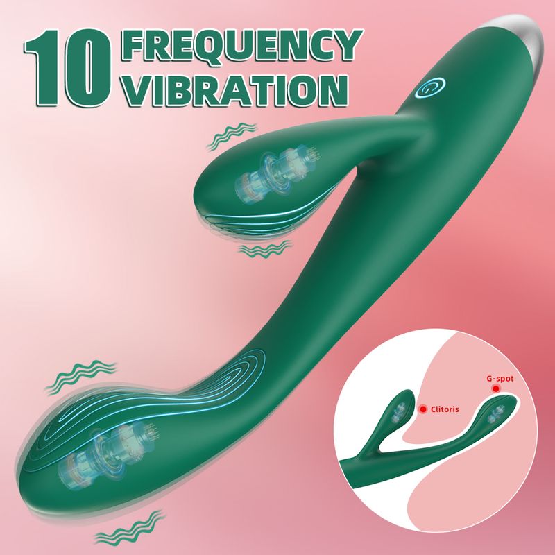 Vibratore punto G FairyKiss per principianti, vibratore a doppio capezzolo a 10 velocità, clitoride, orgasmo femminile, masturbatore con dita, sesso_voghion.com