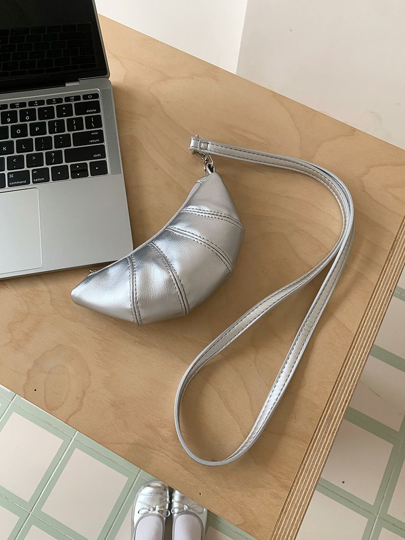 Neckholder-Geldbörse, süßes Croissant-Design, Nischen-Mini-Umhängetasche, Lippenstift, Kopfhörer, kleine Tasche_voghion.com