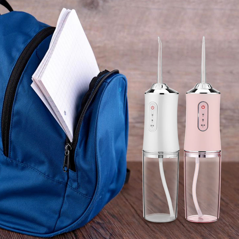 Oral Irrigator Portable Dental Water Flosser USB Rechargeable Water Jet Floss Tooth Pick 4 Jet Tip 220ml 3 Modes IPX7_voghion.com