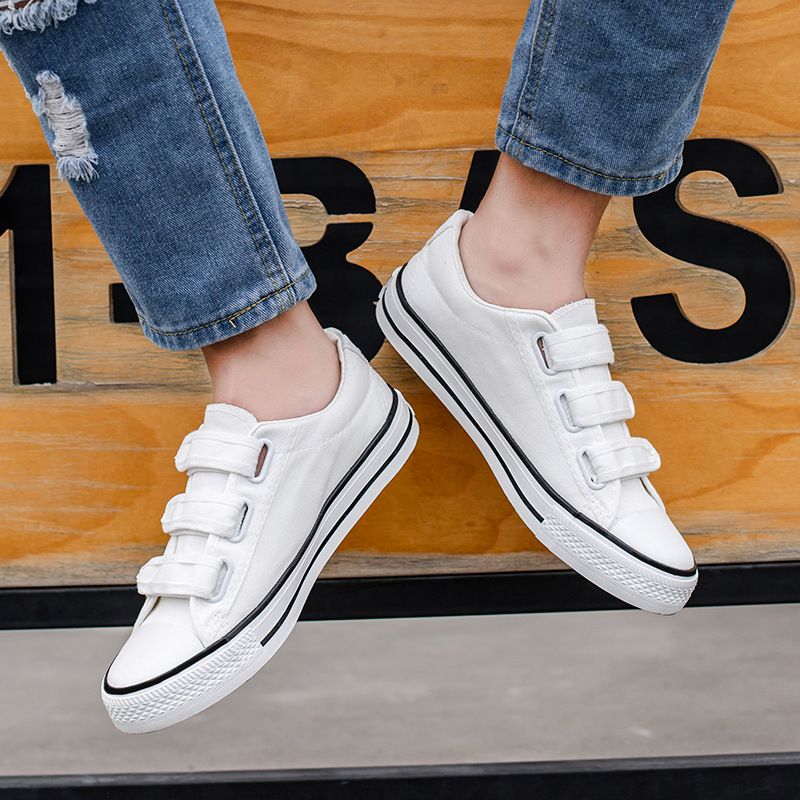 Scarpe da ginnastica casual traspiranti in tela da uomo, con velcro, per studenti delle scuole medie, primavera 2025_voghion.com