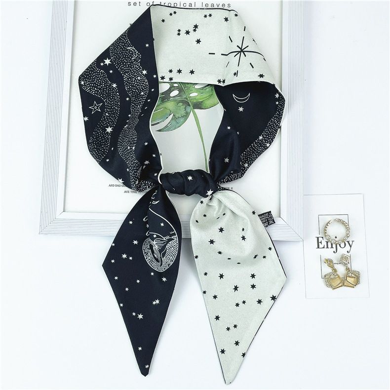 Frühling Herbst Mode Tarot Marke Zwölf Konstellationen Kleiner Schal für Frauen in Südkorea, Schmaler Langer Gestreifter Schal,_voghion.com