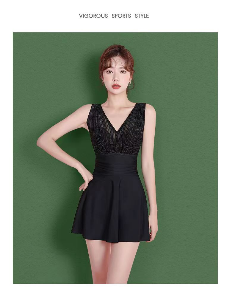 Maillots de bain femmes été 2023 nouveau mince couvrant le ventre robe Style grand conservateur Sexy pur désir maillot de bain à découpe_voghion.com