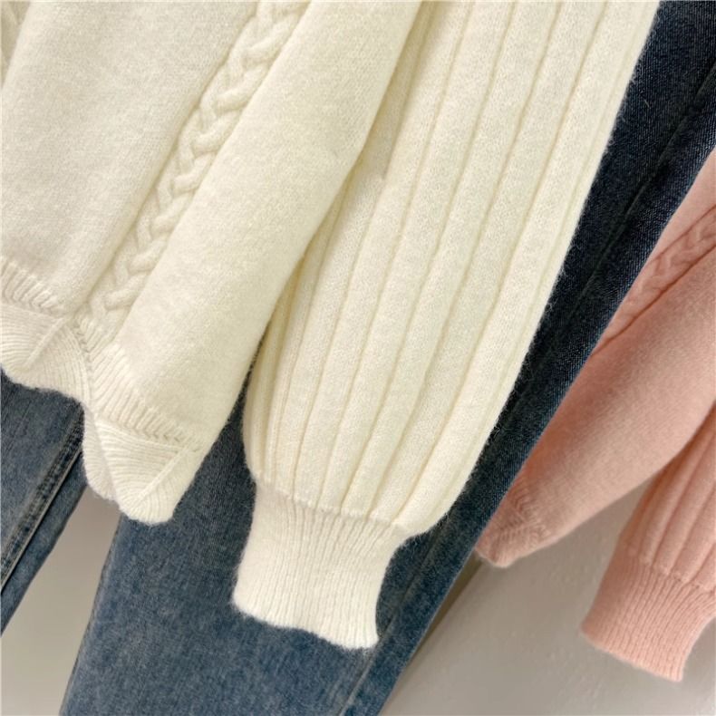 Maglione Undercover per donna da indossare in primavera autunno, 2024 nuovo piccolo ed elegante, stile corto di nicchia, top lavorato a maglia con collo alto_voghion.com