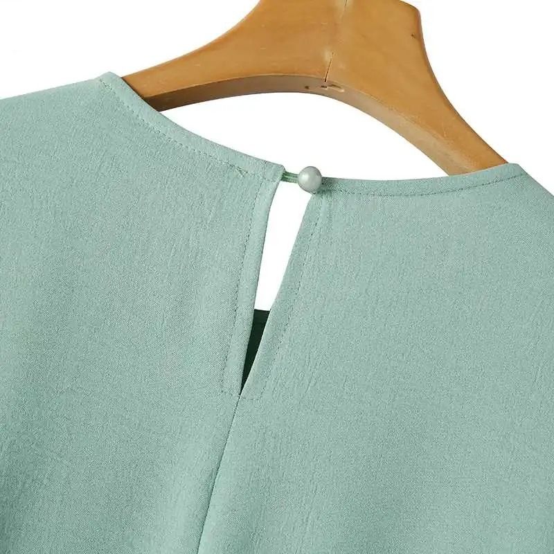 Muslim Women's Suit Ice Silk Wrinkled Long Sleeves High Slit Hem Fashionable Solid Color Elegant Temperament Robe_voghion.com