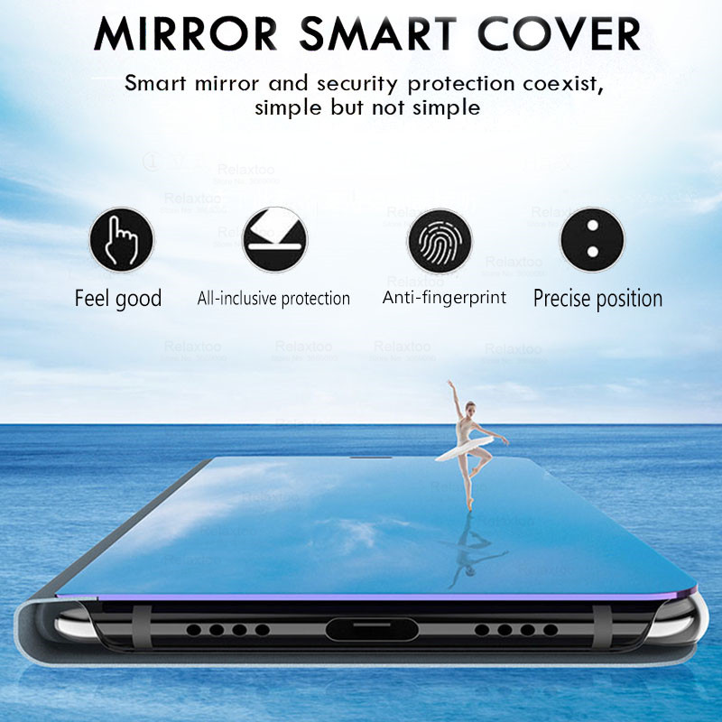 Étuis realmi 9pro Miroir Smart Bracket Book Cover pour oppo realme 9 pro realme9pro Cover View Cuir Béquille Flip Coq_voghion.com