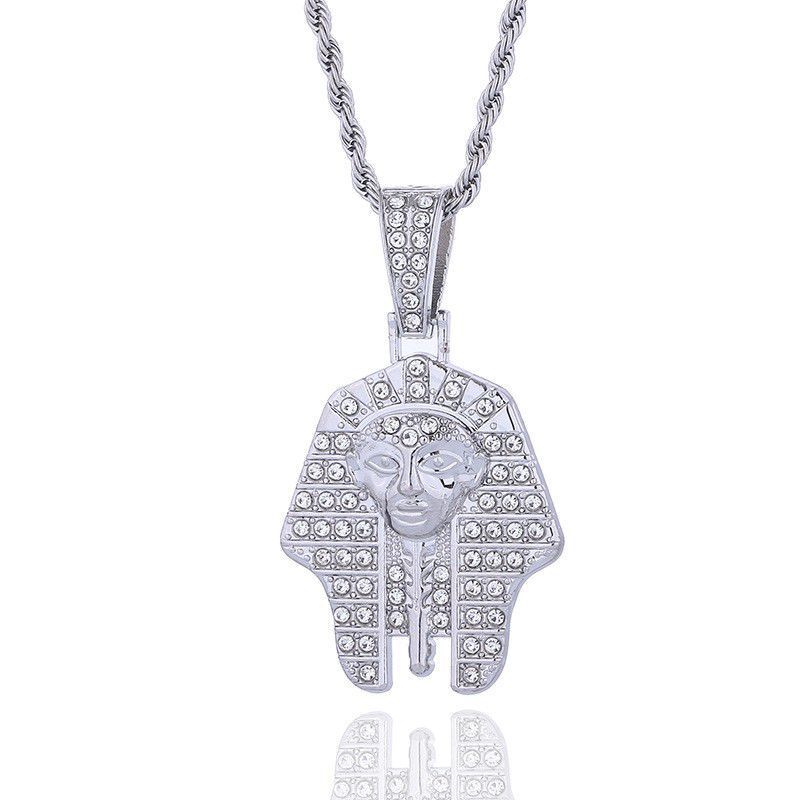Portrait Pendant Necklace Stainless Steel Gold-plated Diamond-encrusted James With The Same Personality Versatile Hip-hop Chain Pendant European And_voghion.com