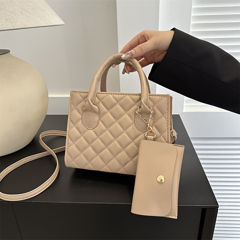 Mini Fashion Quilted Tote, trendige Umhängetasche, lässige Damenhandtasche, Umhängetasche und Geldbörse_voghion.com