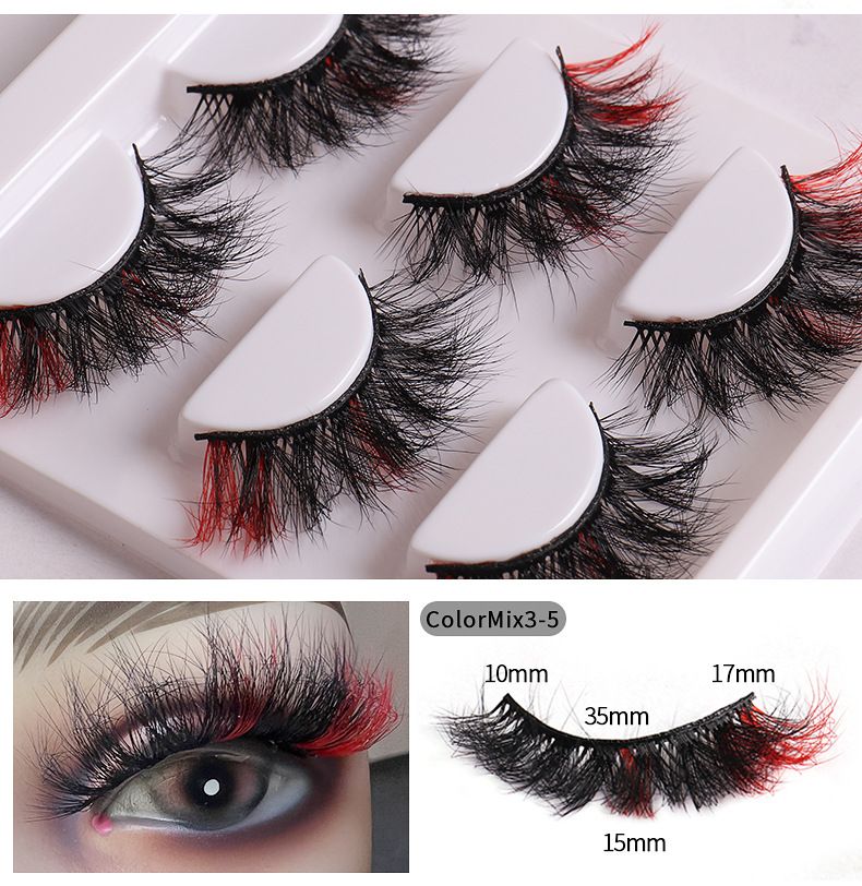 Colorful False Eyelashes 5D Curl Western - Style Natural Look Messy For Stage Makeup Voluminous And Dramatic Lashes_voghion.com