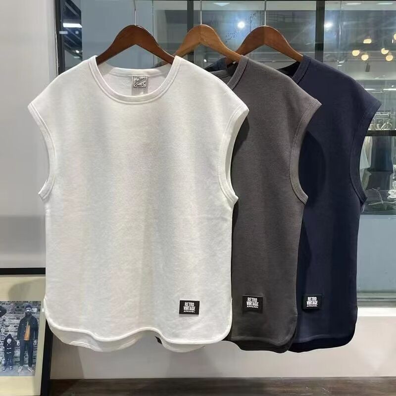 Herrenbekleidung Retro Ärmelloses T-Shirt Herrenweste Locker Vielseitig Einfarbig Lässig Herren Ins Trendy Einfarbig Weste Oberbekleidung_voghion.com