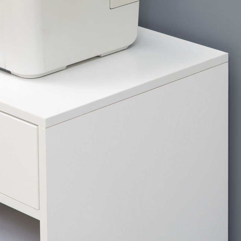 Mobile Printer Stand, Rolling File Cabinet Cart with Wheels, Adjustable Shelf, Drawer and CPU Stand, White_voghion.com